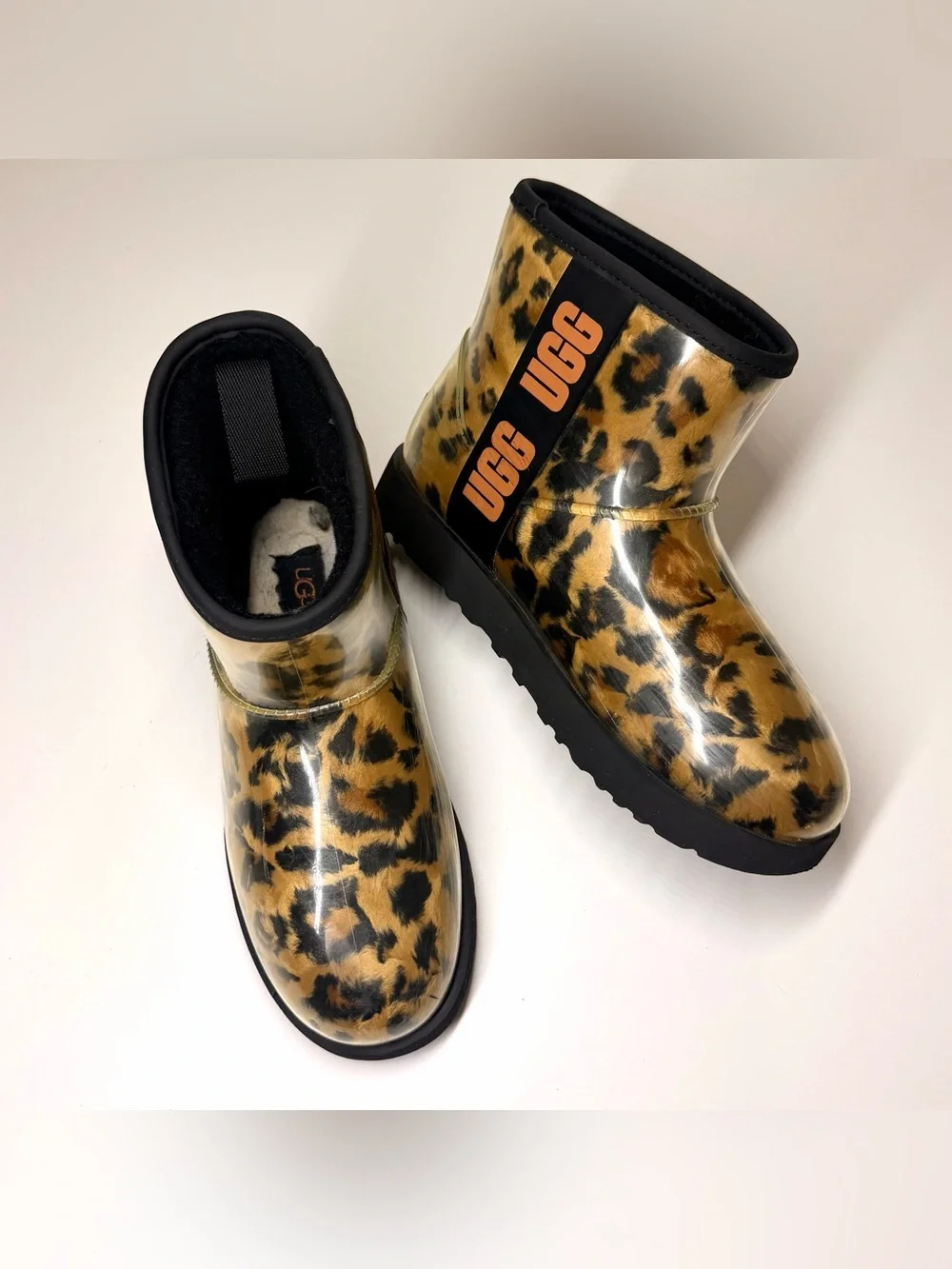 UGG Women's Classic Clear Mini Waterproof Animal Print Boots Size- 8